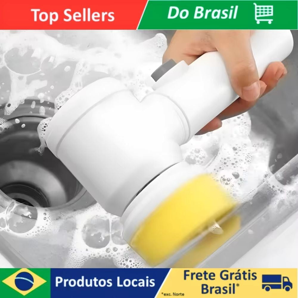 Escova Elétrica de Limpeza Multifuncional 5 em 1 Sem Fio