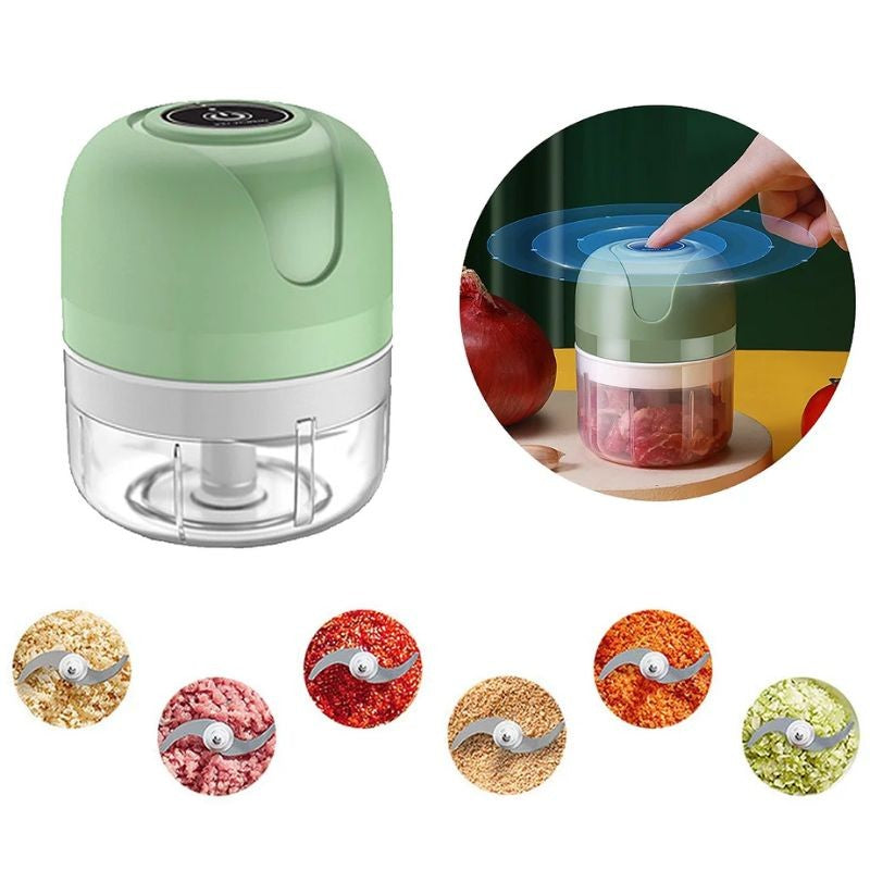 Mini Processador Elétrico de Alimentos Sem Fio USB (3 Lâminas Inox) - 250ml